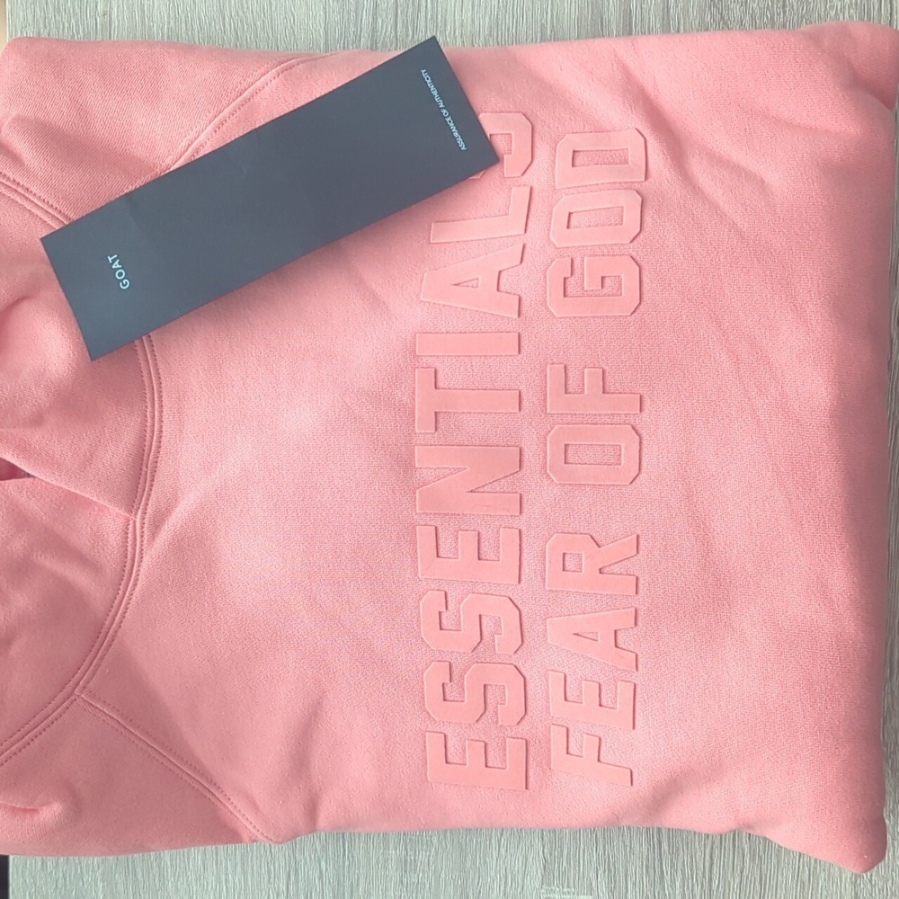 Fear of God ESSENTIALS Pink Pullover Hoodie